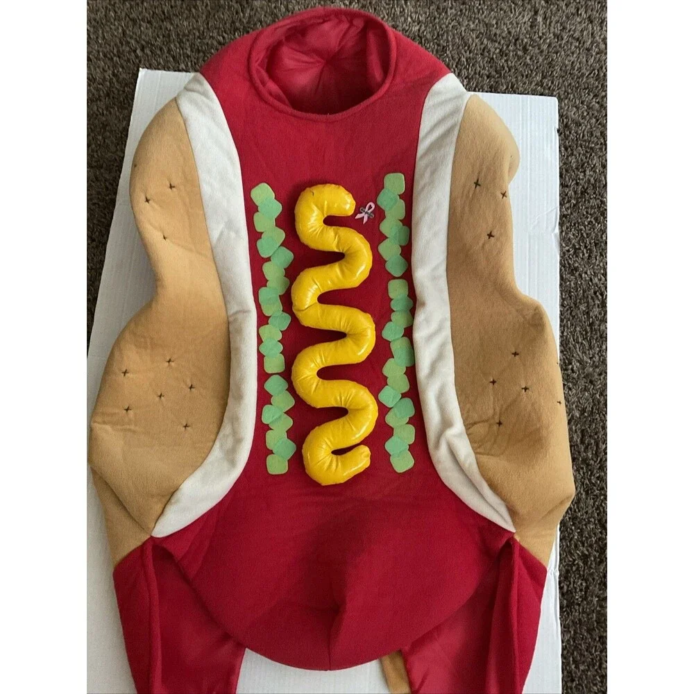 HOT DOG Costume Teens Adults Hotdog on Bun One Size Halloween party rave candy - Picture 2 of 6